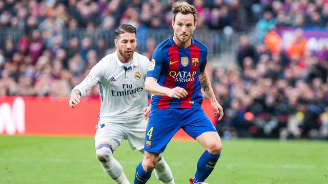 Match of La Liga between  Futbol Club Barcelona and Real Madrid  at Camp Nou Stadium