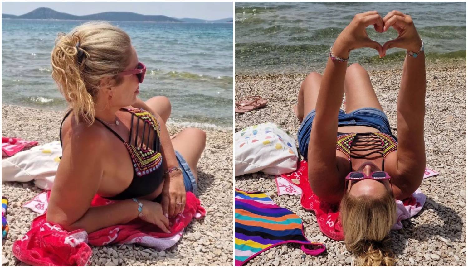 Iva Todorić uživala je na plaži: U šarenom bikiniju pokazala srce i družila se s prijateljicama...