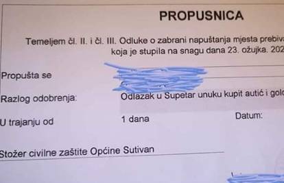 Propusnica s Brača postala hit: 'Unuku kupiti autić i goldune...'