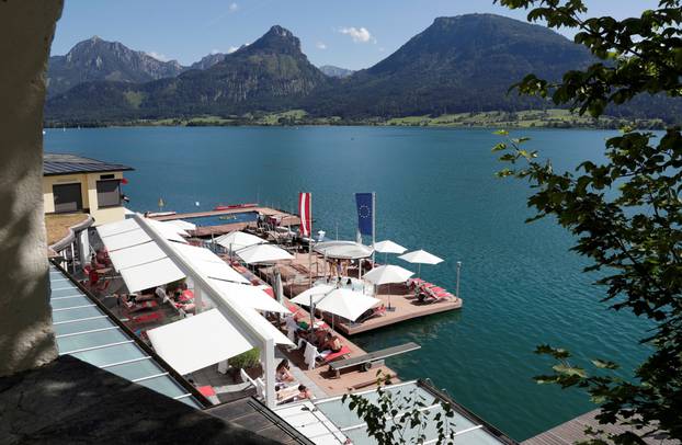 Waterfront along Lake Wolfgangsee is seen in St. Wolfgang