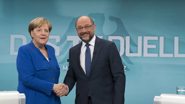 TV duel - Angela Merkel and Martin Schulz