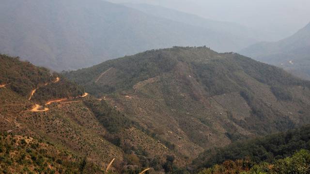 FILE PHOTO: Mountain roads are pictured in the Champhai district of India's northeastern state of Mizoram