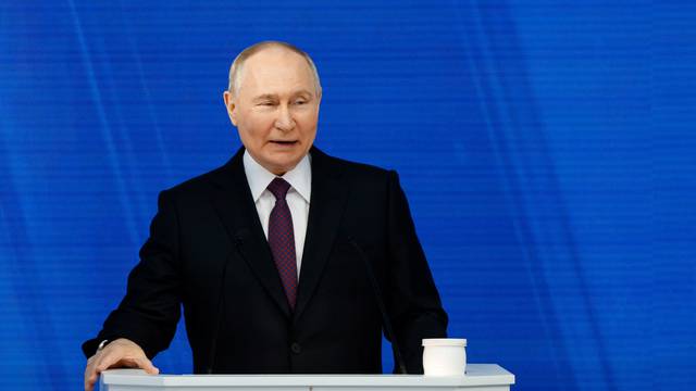 Russian President Putin addresses the Federal Assembly in Moscow