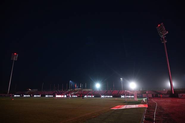 Stadion u Velikoj Gorici u mraku uoči utakmice između Gorice i Rijeke