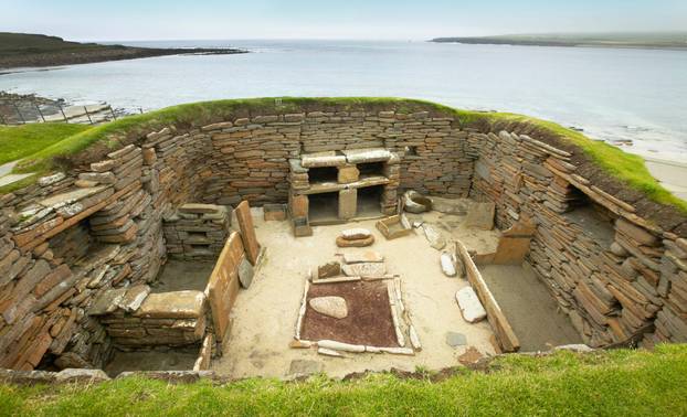 Scottish prehistoric site in Orkney. Skara Brae. Scotland