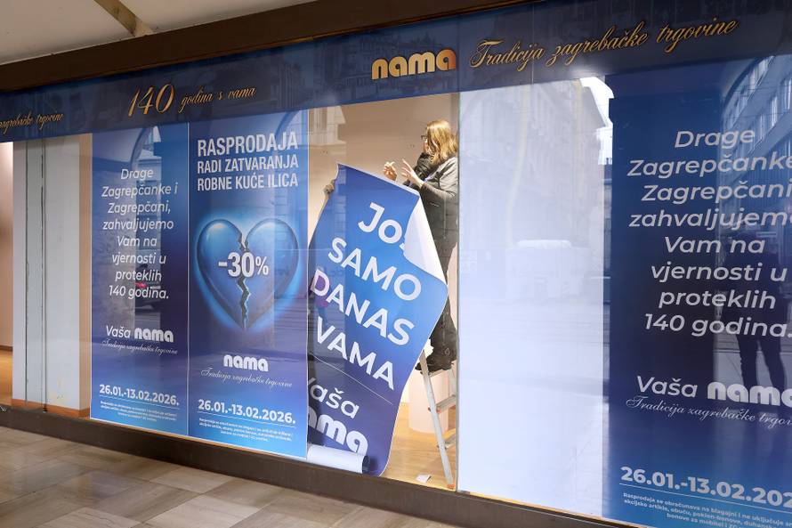 Zagreb: Posljednji radni dan kultne zagrebačke robne kuće Nama u Ilici