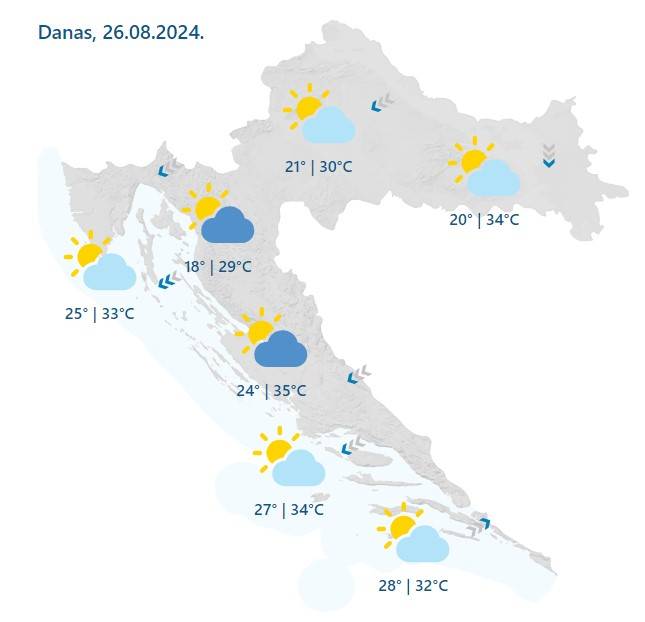 Temperature preko 35 °C, a već popodne stižu kiša i grmljavina!