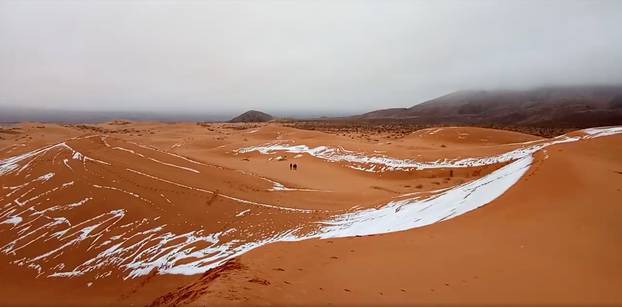 View of snow in the Sahara, Ain Sefra