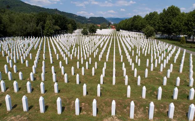 FILE PHOTO: An aerial view of the Memorial Center in Potocari near Srebrenica