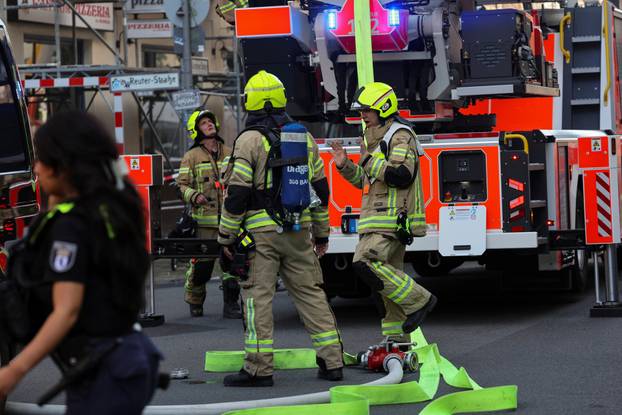 Fire at an apartment building, in Berlin