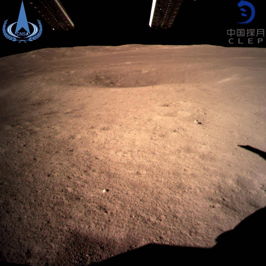The far side of the moon taken by the Chang'e-4 lunar probe is seen in this image provided by China National Space Administration