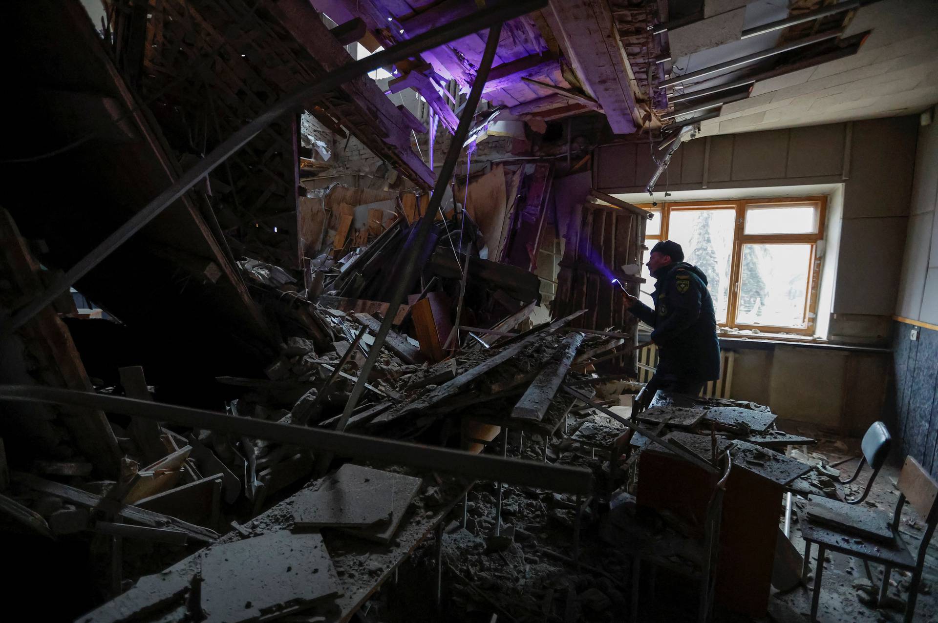 Aftermath of shelling in Donetsk