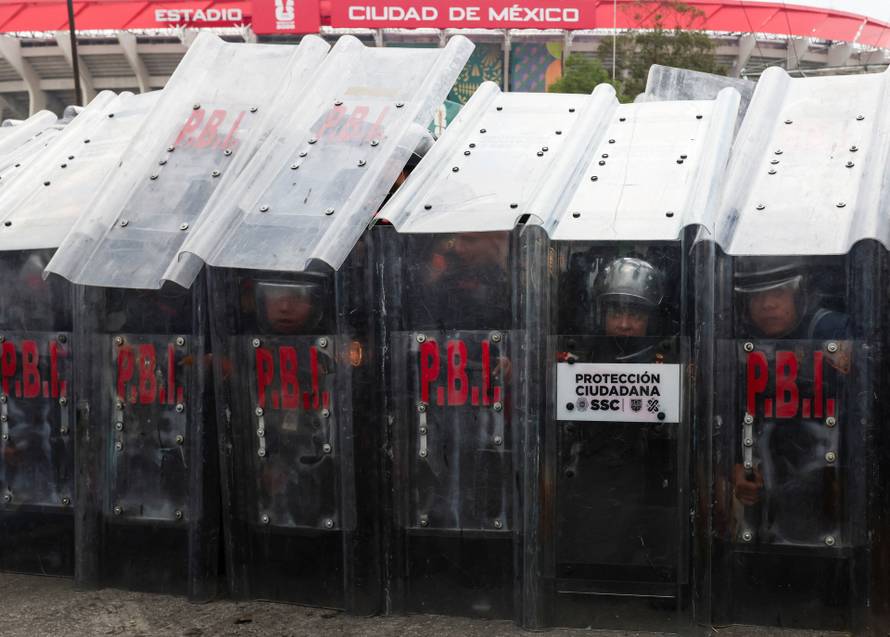 Protest march ahead of the opening match of the 2026 FIFA World Cup in Mexico City