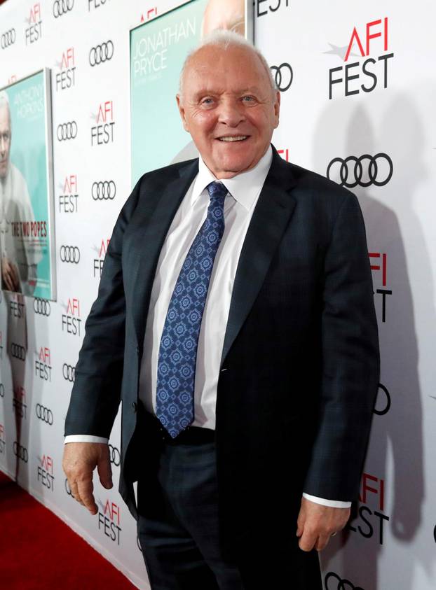 FILE PHOTO: Cast member Hopkins poses at a premiere for the film "The Two Popes" during AFI Fest 2019 in Los Angeles