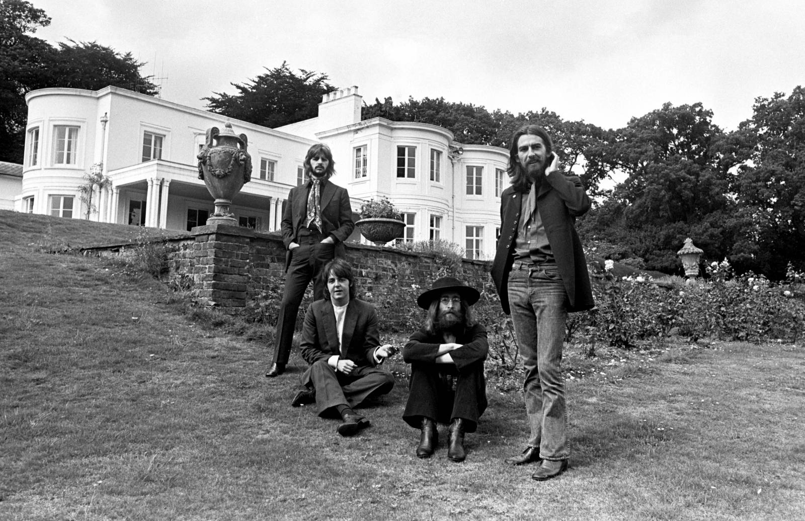 Members of the Beatles pose in Tittenhurst