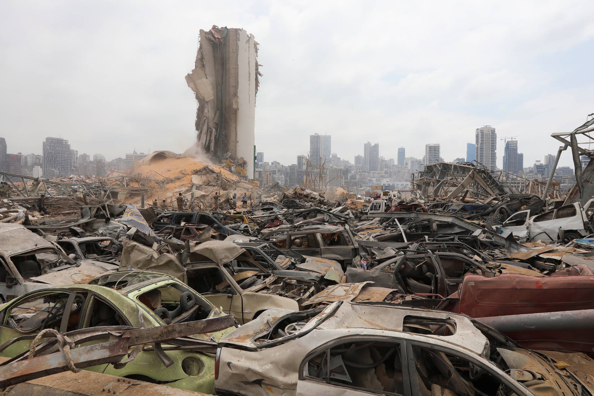 Site of Tuesday's blast, at Beirut's port area