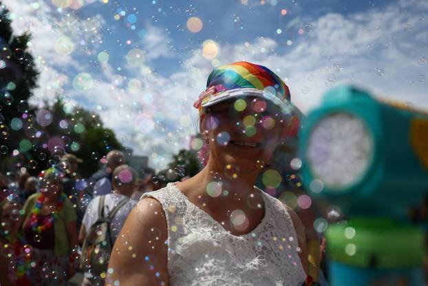 Revellers attend the annual Christopher Street Day (CSD) LGBTQ+ Pride demonstration, in Hamburg
