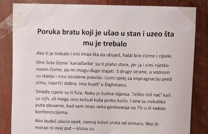 Sarajliji lopov opljačkao stan, a on mu javno uputio poruku: 'Smeđe cipele su ti promašaj'