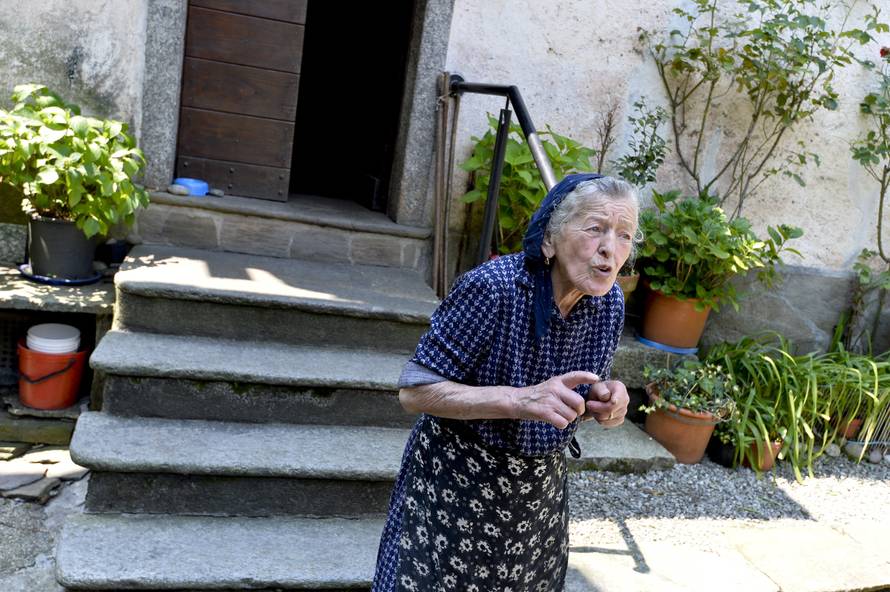 Paolina Grassi, the only inhabitant of the small village of Socraggio in the Cannobina Valley