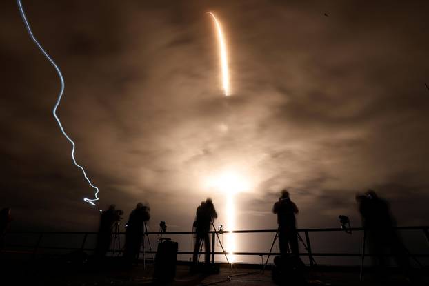 SpaceX Falcon 9 rocket, with the Crew Dragon capsule, is launched carrying four astronauts on a mission to the International Space Station