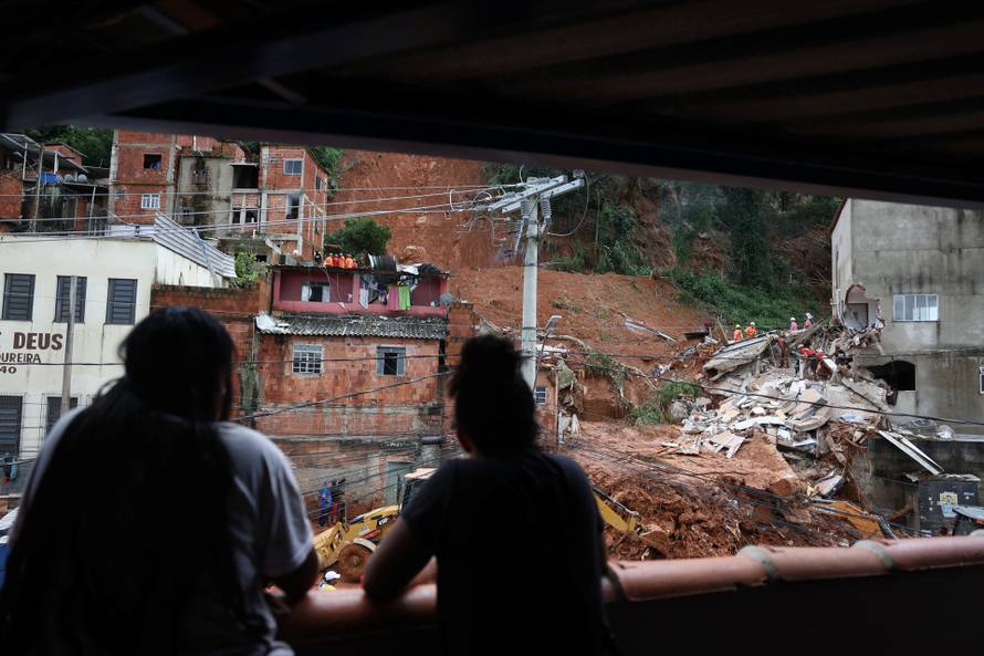 Aftermath of heavy rains in southeastern Brazil
