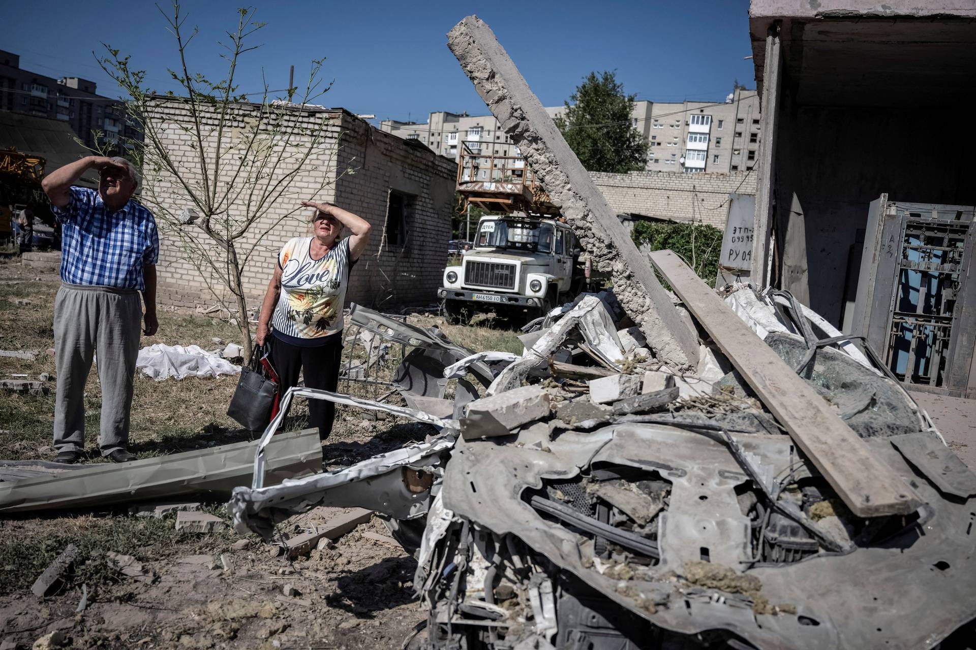 Aftermath of a Russian missile attack in Pokrovsk