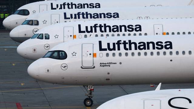 FILE PHOTO: Lufthansa planes grounded by strike at Frankfurt Airport, Germany