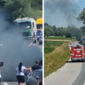 VIDEO Zapalio se auto kraj Bedekovčine: Svi su na terenu