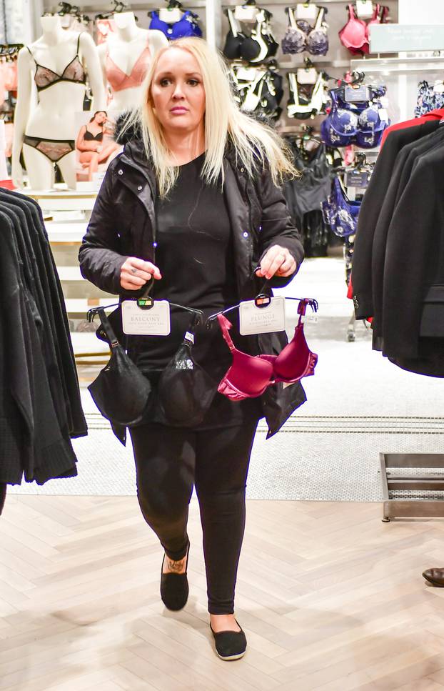 Octomum Marie Buchan seen preparing for her breast enlargement surgery by buying two bras - one for before surgery and a larger one for after the operation. Marie flies out to Turkey on the 6th January for the surgery. Birmingham