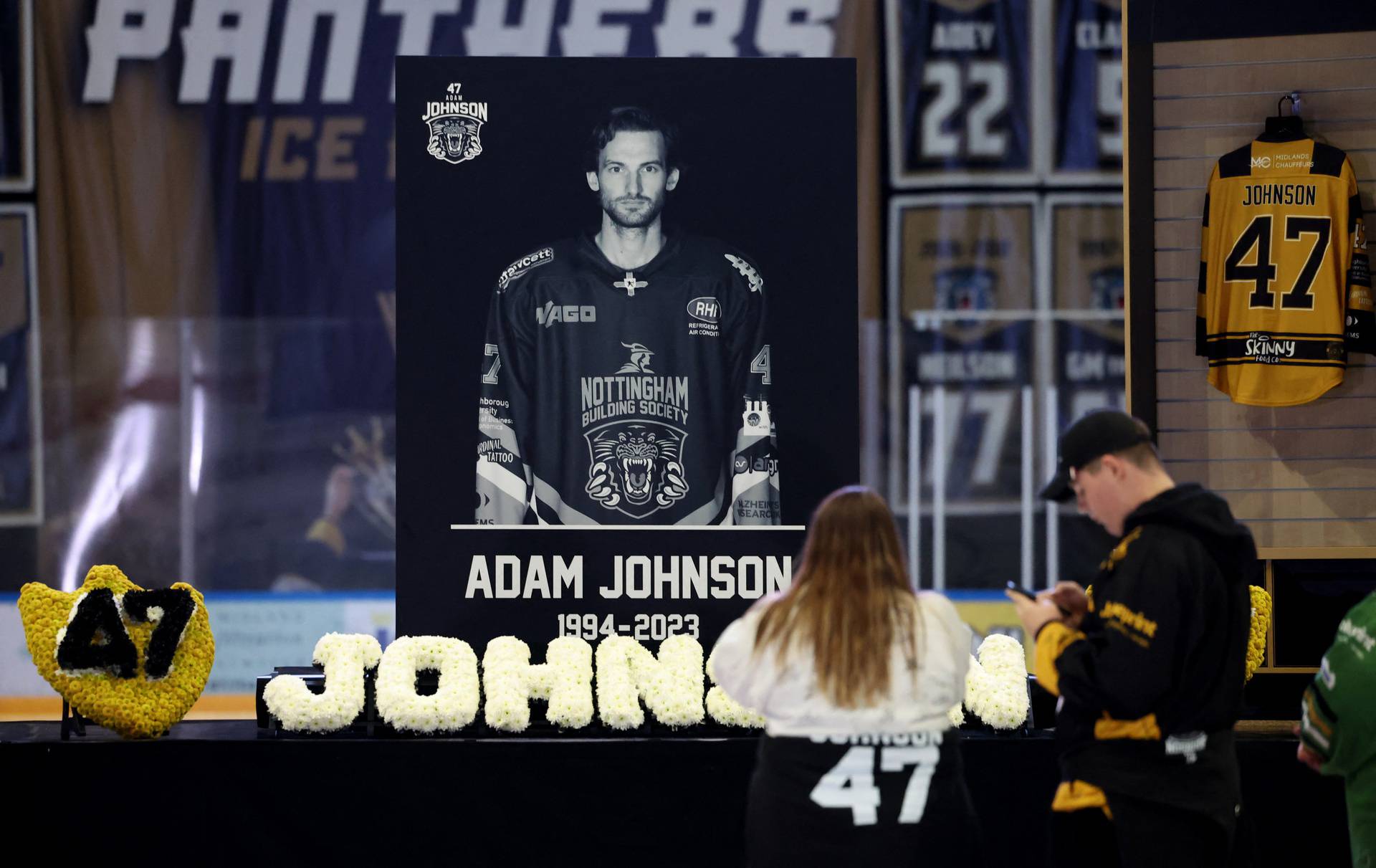 Memorial for Nottingham Panthers' Adam Johnson