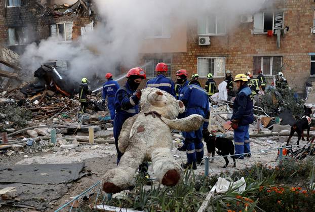 Aftermath of a Russian missile and drone attack in Kyiv