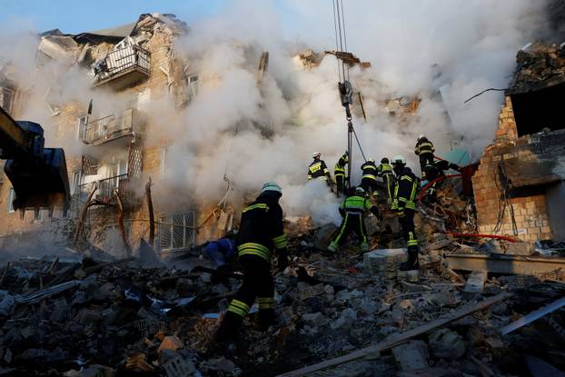 Aftermath of a Russian missile and drone attack in Kyiv