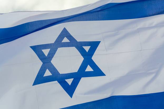 Flag of State of Israel, white-blue with Star of David, Magen Da