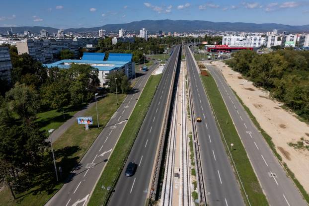 Napredak radova na Sarajevskoj cesti u Novom Zagrebu snimljen iz zraka