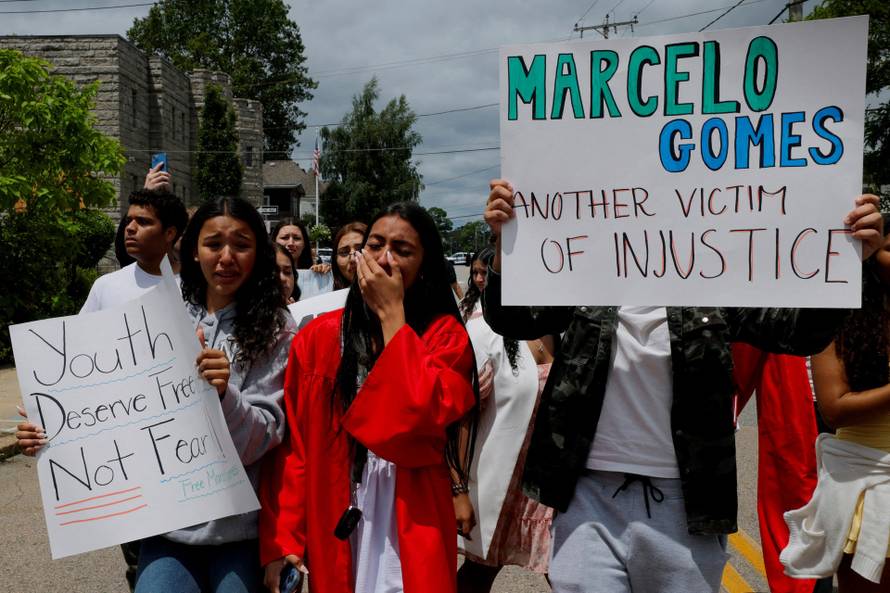 FILE PHOTO: Rally for high school student Marcelo Gomes da Silva in Milford