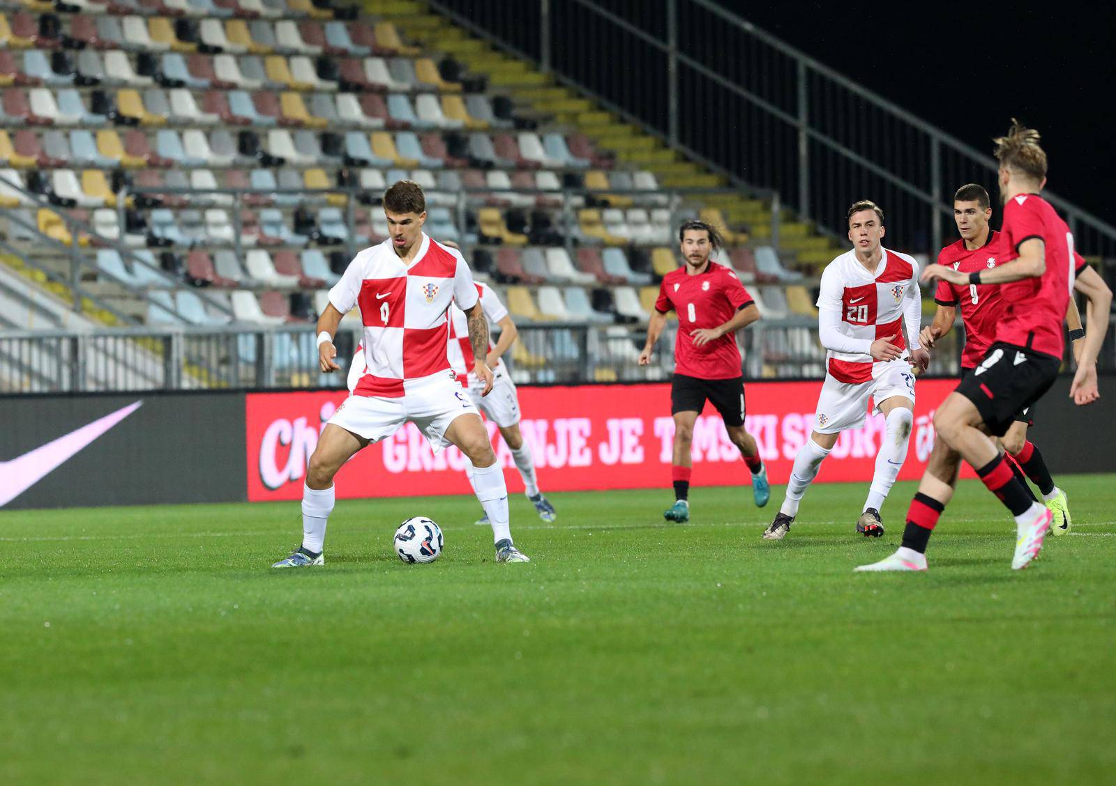 Rijeka: Kvalifikacijska utakmica između Hrvatske i Gruzije U-21 reprezentacije.