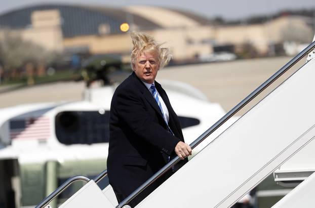 U.S. President Trump boards Air Force One before departing Joint Base Andrews, Maryland en route West Virginia