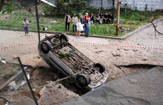 Aftermath of Russian missile and drone attack in Kyiv