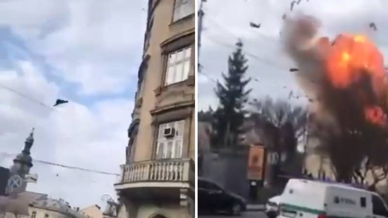 VIDEO Ruski dronovi pogodili su krcat centar Lavova u sred dana