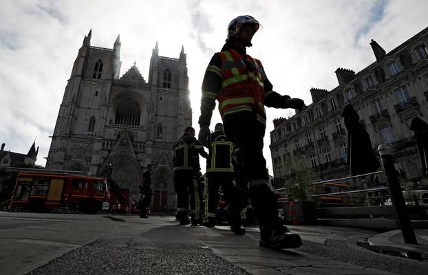 Fire at the Cathedral of Saint Pierre and Saint Paul in Nantes
