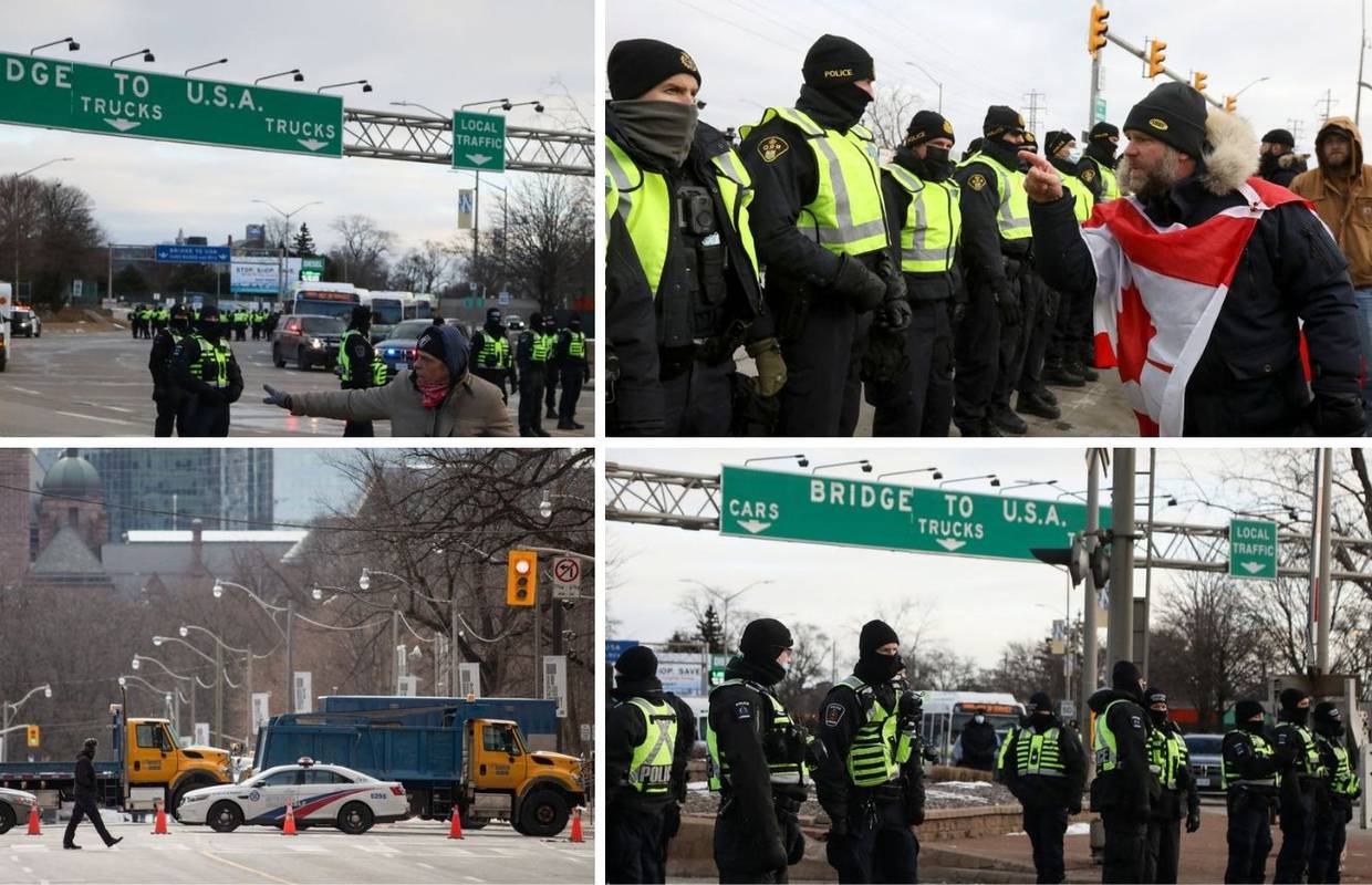 Sukobi s policijom i dalje traju: Prosvjednici u Kanadi blokirali vrlo važan most prema SAD-u
