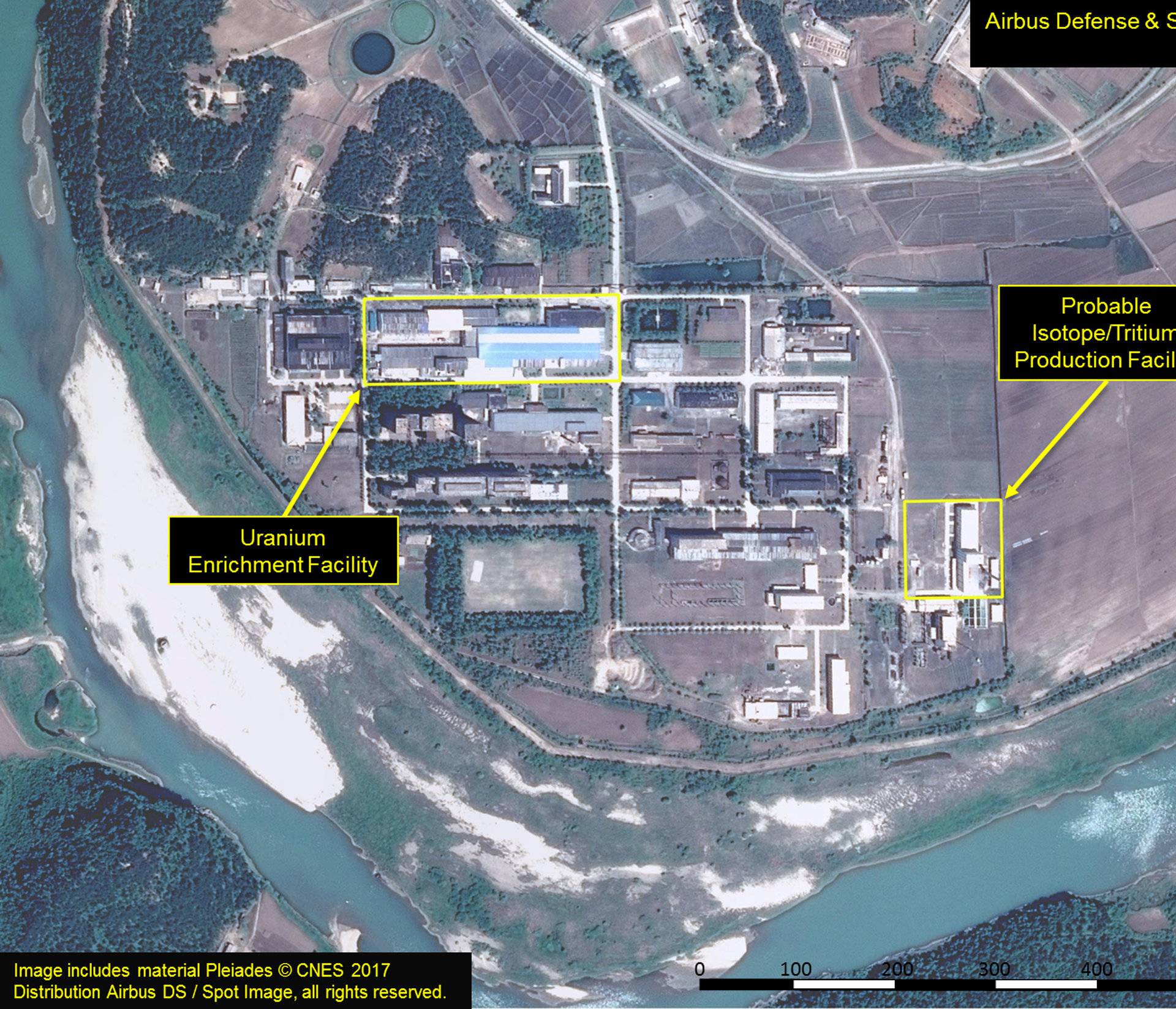 A satellite image of the radiochemical laboratory at the Yongbyon nuclear plant in North Korea