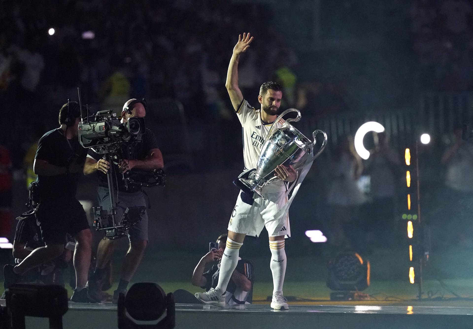 Real Madrid celebrate winning the Champions League