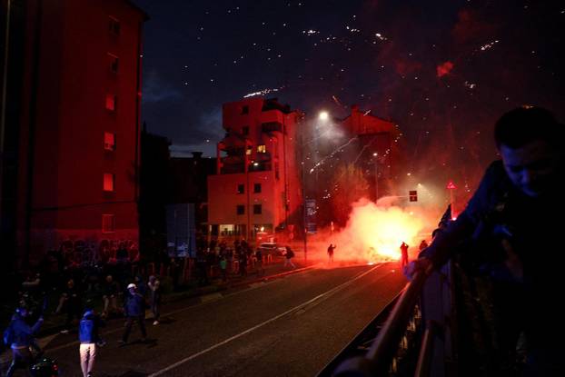 Demonstrators protest the 2026 Winter Olympics in Milan