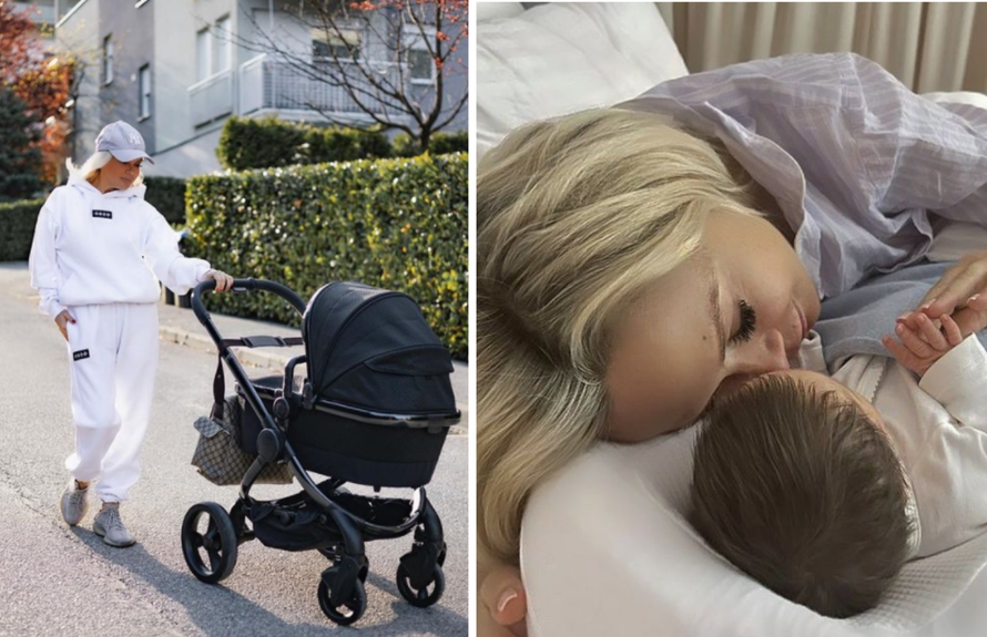 Šuput vozila Blooma u kolicima: Divno te vidjeti, Majo, s bebom