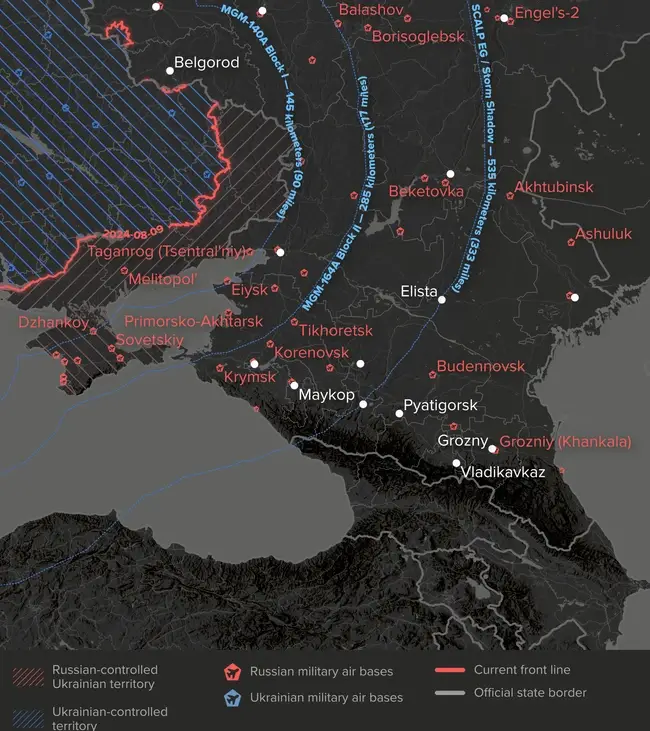 Pogledajte karte. Ovo su ruske baze i zračne luke koje su sada u dometu Ukrajincima