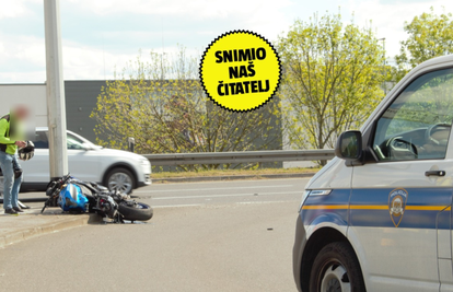 FOTO Nesreća u Zagrebu: Jedan ozlijeđeni u sudaru automobila i motocikla, završio je u KBC-u