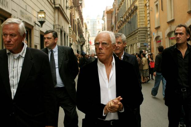 FILE PHOTO: Giorgio Armani walks in Rome