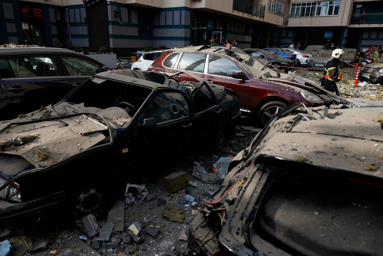 Aftermath of Russian missile strikes, amid Russia’s attack on Ukraine, in Kyiv