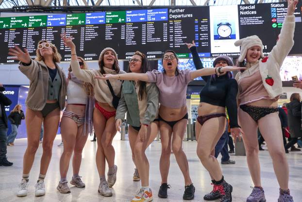 The 14th Annual No Trousers Tube Ride, London, UK - 12 Jan 2025